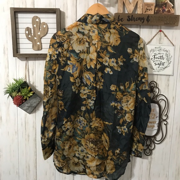 Massimo Dutti Tunic Floral Top Sz 36/26 - Picture 7 of 8